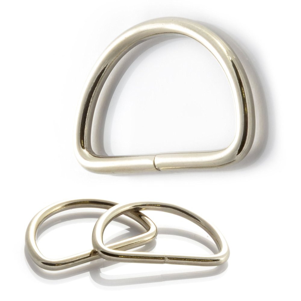 Ganzoo 10-Piece Set of Stainless Nickel Steel D-Rings, 2.5 mm