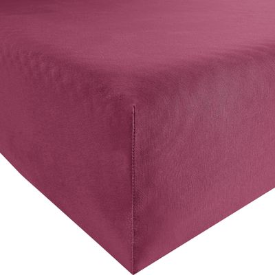 Erwin Müller Freising Elastane Jersey Fitted Sheet, Aubergine, 120x200–130x220 cm