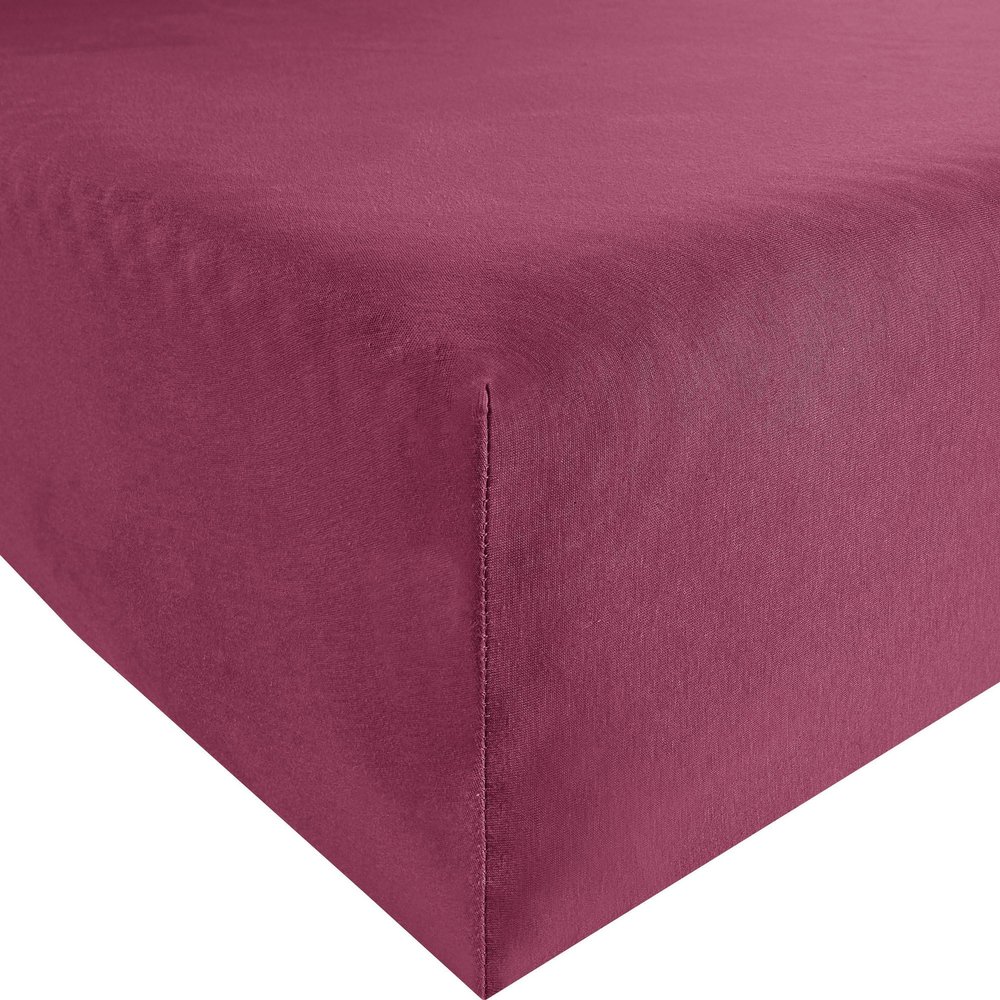 Erwin Müller Freising Elastane Jersey Fitted Sheet, Aubergine, 120x200–130x220 cm