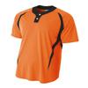 A4 Women's NB4229 2-Button Color-Block Henley, Orange/Black, S view 1