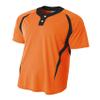 A4 Women's NB4229 2-Button Color-Block Henley, Orange/Black, S view 2