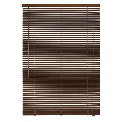 Easy-Shadow Custom-Made Real Wood Bamboo Blind, 140 x 180 cm, Dark Brown, Right-Side Control