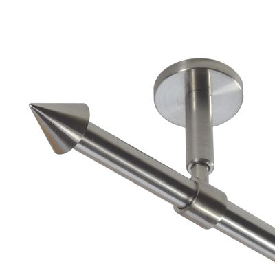 BASIT Curtain Rod, Stainless Steel Look, 16 mm, Single-Track, 360 cm, D11