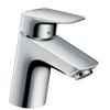 hansgrohe Logis single-lever bathroom faucet with Push-Open drain, 67 mm spout height, EcoSmart, chrome, 71077000 view 1