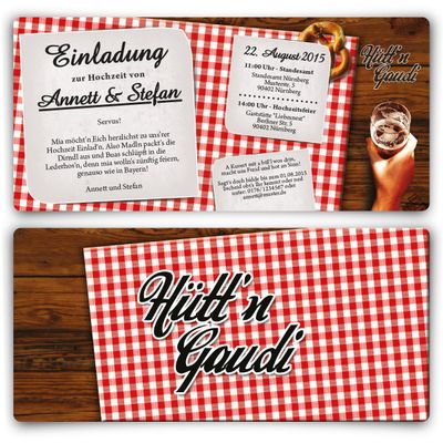 Wedding Invitation Cards (30 pcs) – Hütt'n Gaudi Oktoberfest Design