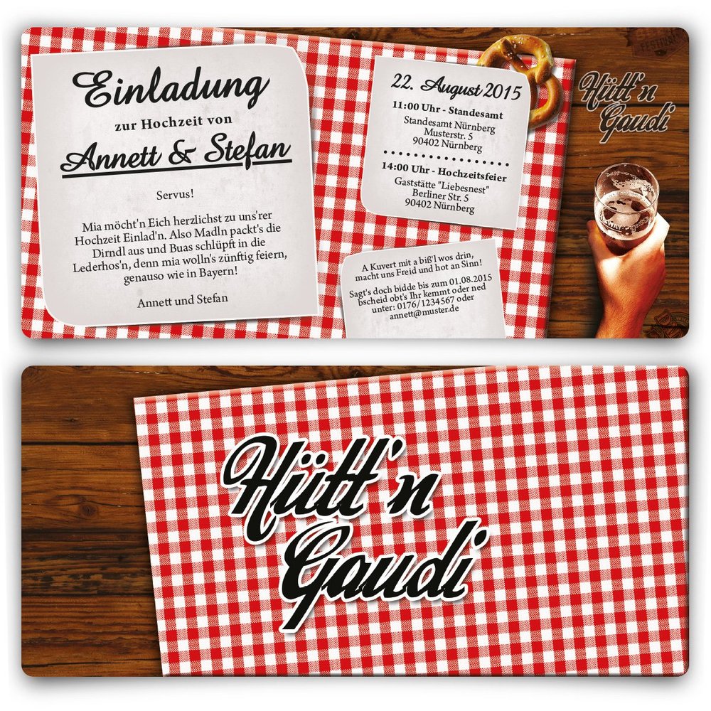 Wedding Invitation Cards (30 pcs) – Hütt'n Gaudi Oktoberfest Design