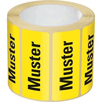LEMAX Organization Label “Sample!”, Yellow, Removable Adhesive Paper, 50 x 20 mm, 500/Roll