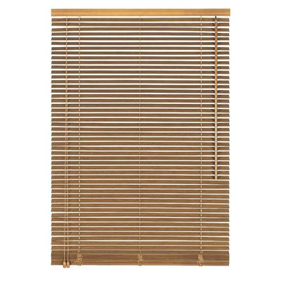Easy-Shadow Real Wood Bamboo Blind, Oak, 85 x 110 cm, Left Control Side, Custom-Made