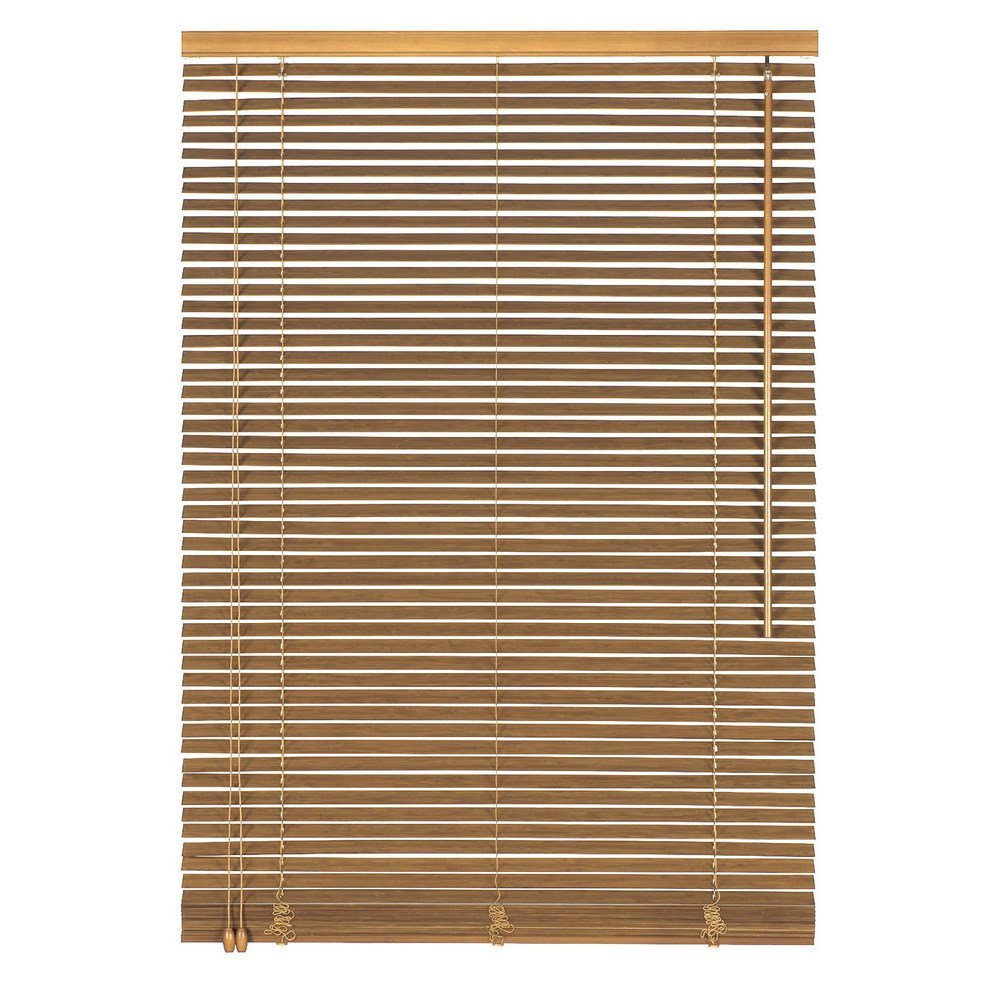 Easy-Shadow Real Wood Bamboo Blind, Oak, 85 x 110 cm, Left Control Side, Custom-Made