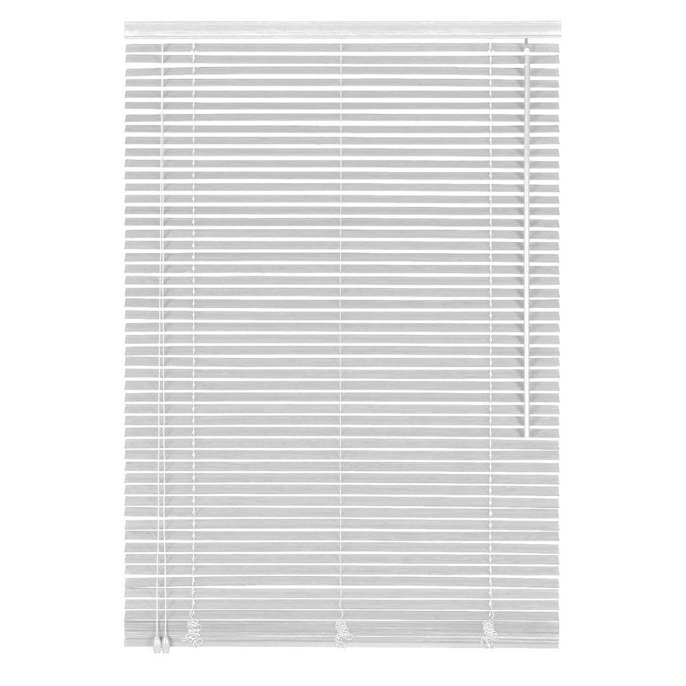 Easy-Shadow Wooden Venetian Blind, 135 x 190 cm, White, Left-Side Control, Custom-Made
