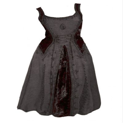 Dark Dreams Gothic Medieval LARP Dress Guinerva, Black, S/M