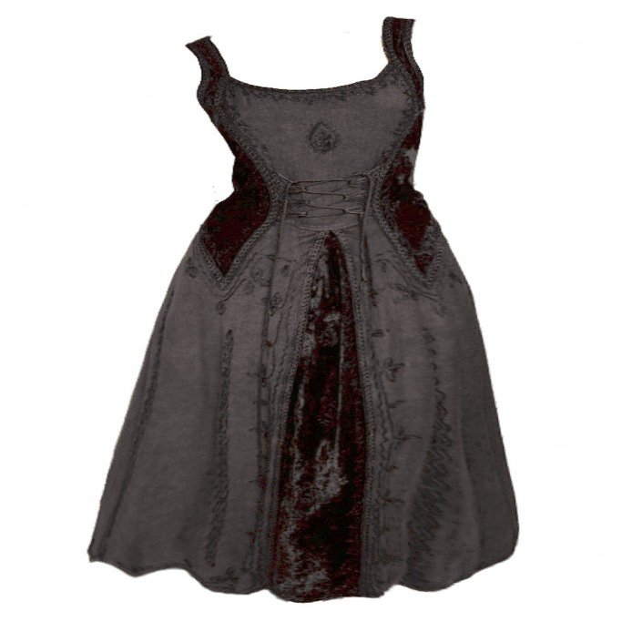Dark Dreams Gothic Medieval LARP Dress Guinerva, Black, S/M