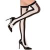 Widmann 01301 Over-the-Knee Stockings, Black and White Striped, 70 Denier, Stay-Up, Harlequin view 1