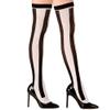 Widmann 01301 Over-the-Knee Stockings, Black and White Striped, 70 Denier, Stay-Up, Harlequin view 3