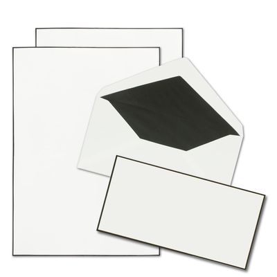 100 Mourning Letter Sets, A4, with Lined Envelopes