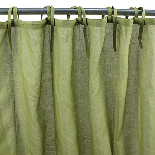 MonbeauRideau Rumba Curtain, 140 x 250 cm, 100% Cotton, Green