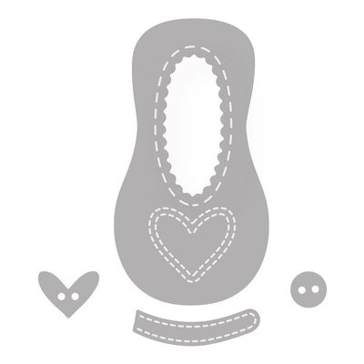 RAYHER 59232000 Baby Shoe Cutting Dies Set, 4 Pieces, 1.7–5.8 cm