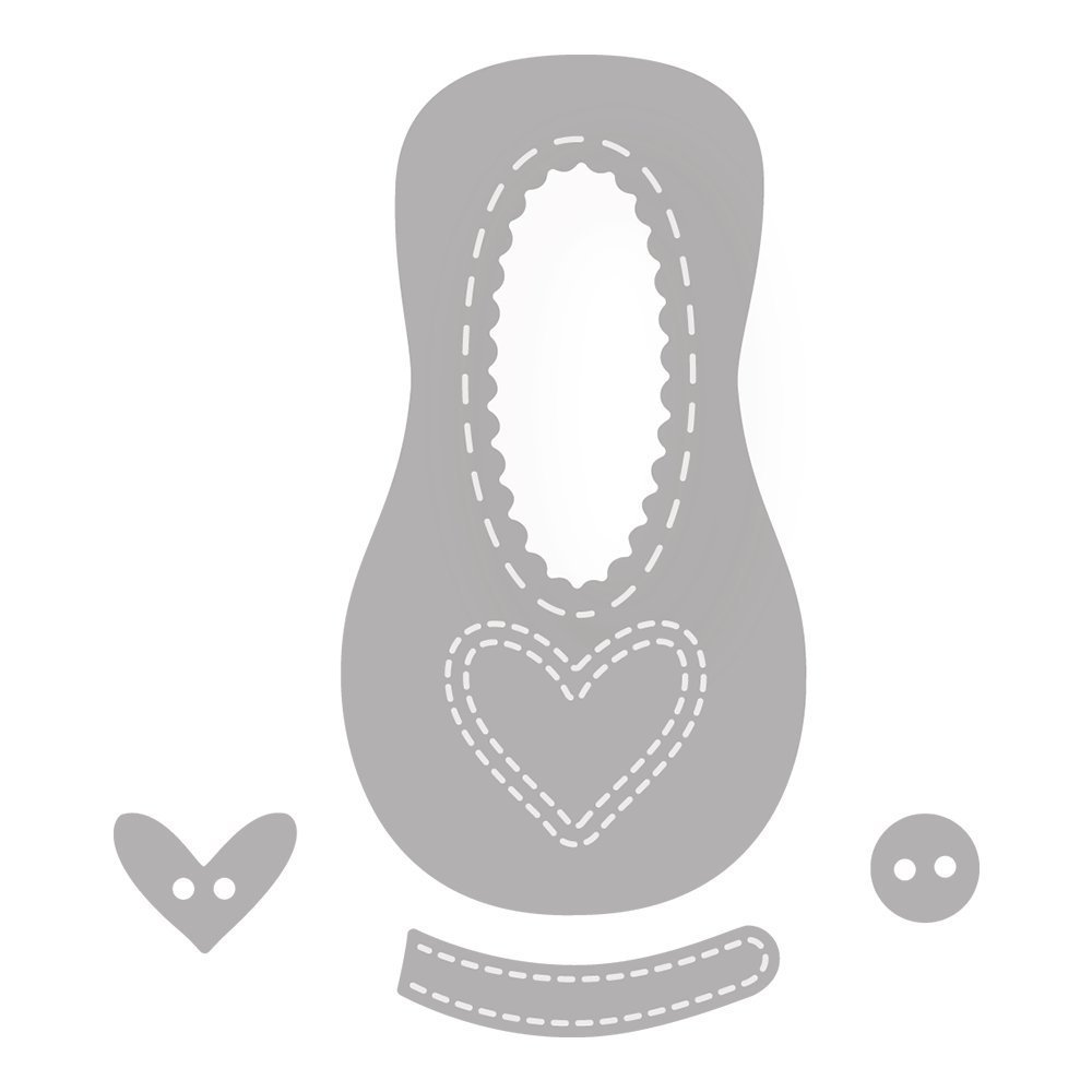 RAYHER 59232000 Baby Shoe Cutting Dies Set, 4 Pieces, 1.7–5.8 cm