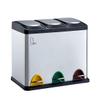 SVITA TC3X8 Kitchen Bin, 24 L, 3 x 8 L, Stainless Steel view 1