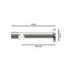 INTERDECO Internal-Track Curtain Rod 20 mm, Metal, Stainless Steel Look, Wall-Mounted, Type 10213525, 320 cm view 2