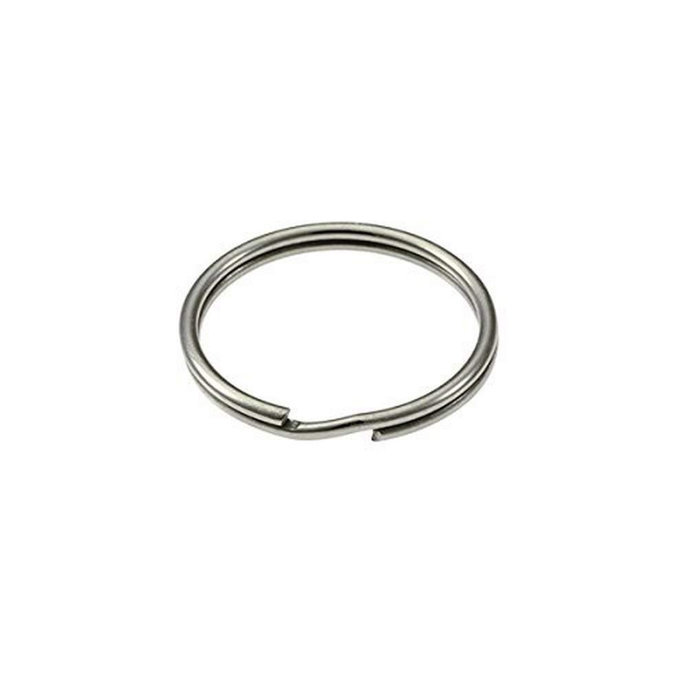 Merriway BH02294 38 mm Key Rings, Nickel-Plated/White, 10-Pack