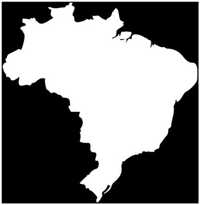 Samunshi Brazil Sticker 15 x 15 cm, White