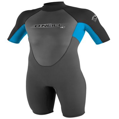 O'Neill Wetsuits Boys' Youth Reactor 2 mm S/S Spring Wetsuit, Graphite/Tahiti/Black, 14, 3803-BB3