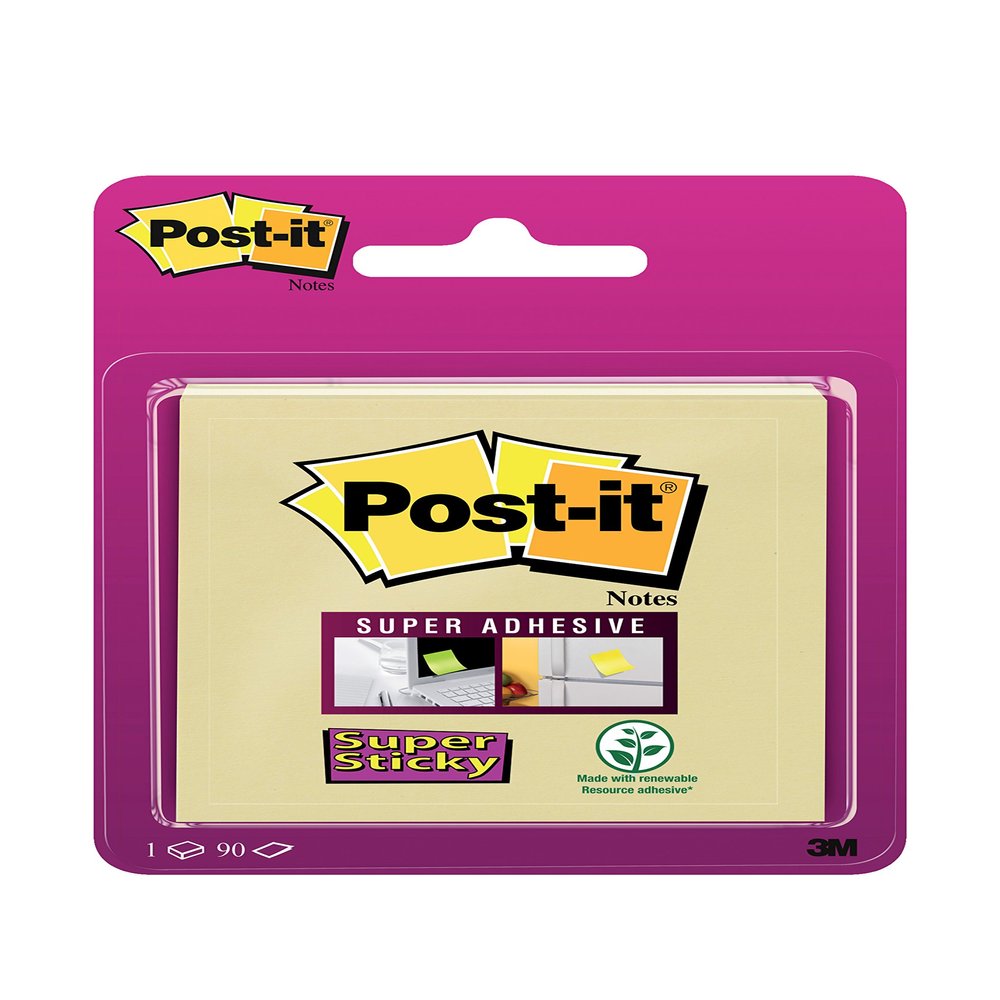 Post-it 6920CY Super Sticky Notes, 3 x 3 in, 90 Sheets, Yellow