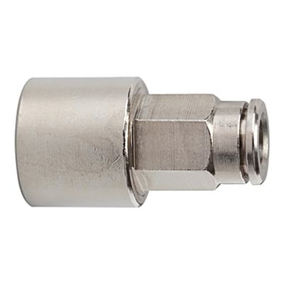 RIEGLER 108876-846.014-6 Straight Push-In Fitting metallica, G 1/4 Female, 6 mm Hose, 1 pc.