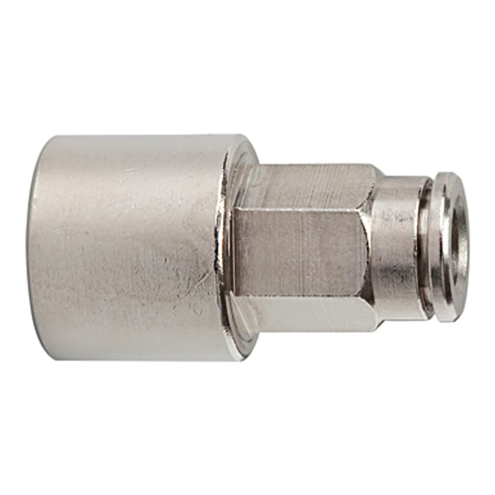 RIEGLER 108876-846.014-6 Straight Push-In Fitting metallica, G 1/4 Female, 6 mm Hose, 1 pc.
