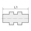 RIEGLER 108976-851.010-4 Straight Bulkhead Push-In Fitting, M10 x 1.0, Nickel-Plated Brass, 1 pc. view 2