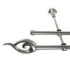 BASIT 16 mm Double Curtain Rod, Stainless Steel Look, Wall-Mounted, 480 cm, H24 view 1
