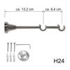 BASIT 16 mm Double Curtain Rod, Stainless Steel Look, Wall-Mounted, 480 cm, H24 view 3