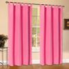 Opaque Matte Microsatin Curtain, Solid Pink, Loop Top, 225 x 140 cm view 1