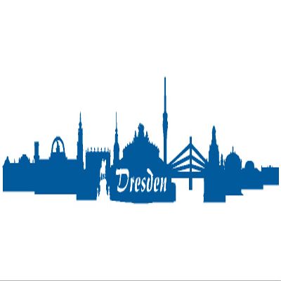 Samunshi Dresden Skyline Wall Sticker, 30 x 6.6 cm, Gentian