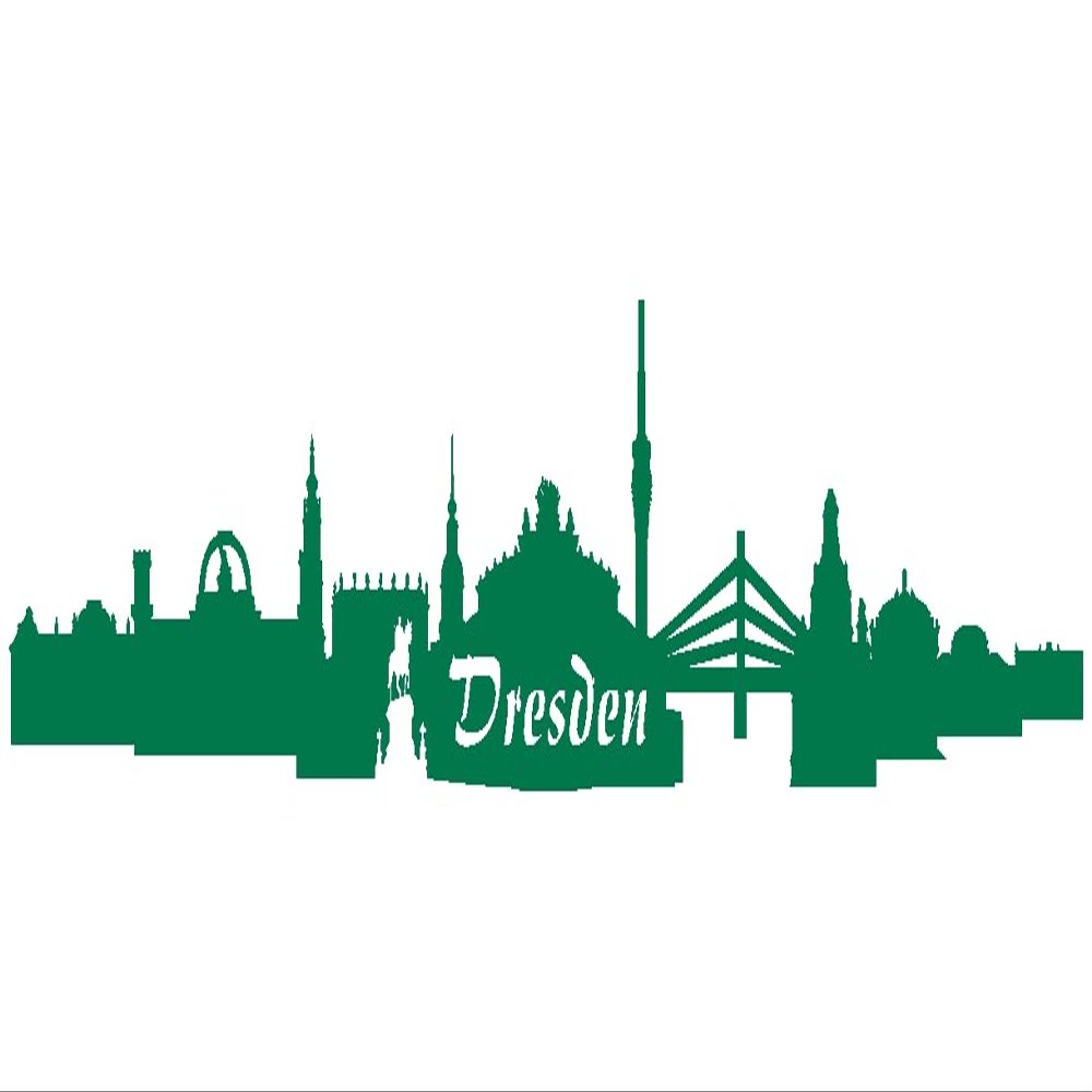 Samunshi Dresden Skyline Wall Sticker, Green, 50 x 11 cm