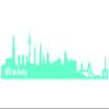 Samunshi Hamburg Skyline Wall Decal, 50 x 10 cm, Mint view 1