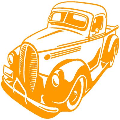 Samunshi Vintage Pick-Up Muscle Car Wall Decal, 50 x 38 cm, Golden Yellow