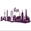 Samunshi Siegen Skyline Wall Decal, 150 x 33 cm, Aubergine view 1
