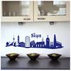 Samunshi Siegen Skyline Wall Decal, 150 x 33 cm, Aubergine view 2