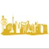 Samunshi Las Vegas Skyline Wall Decal, 220 x 43 cm, Metallic Gold Effect view 1