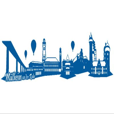 Samunshi Mülheim an der Ruhr Skyline Wall Decal, 150 x 29 cm, Gentian