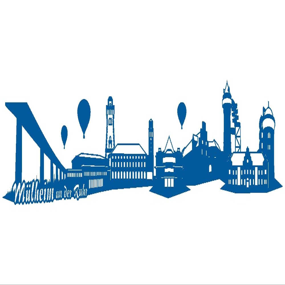 Samunshi Mülheim an der Ruhr Skyline Wall Decal, 150 x 29 cm, Gentian