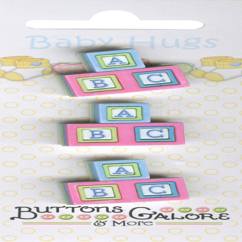 Buttons Galore “Baby Blocks” Durable Plastic Buttons, Multicolored