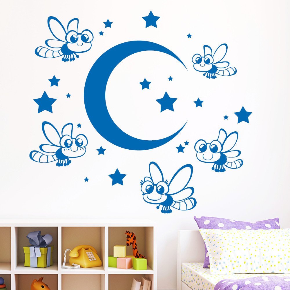 Loft Wall Decal “Fireflies in the Moonlit Night” – 49 Colors, 3 Sizes, Sulfur Yellow, 55 x 60 cm