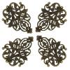 maDDma 10 Decorative Ornament Plaques, Tendril, 48 x 35 mm, Antique Brass view 1