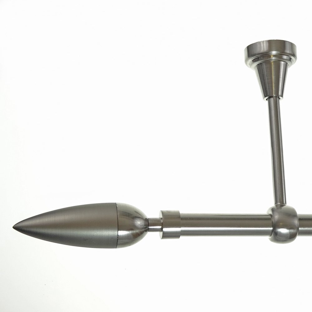 BASIT 16 mm Curtain Rod, Stainless Steel Look, Ceiling-Mounted, 280 cm, D14