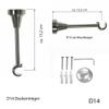 BASIT 16 mm Curtain Rod, Stainless Steel Look, Ceiling-Mounted, 280 cm, D14 view 3