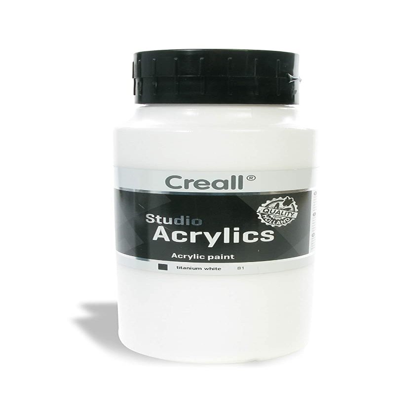 Creall Havo Studio Acrylics Paint, 1000 ml, 81 Titanium White