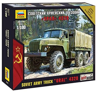 Zvezda 500787417 Ural Truck, 1:100 Scale